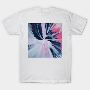 Navy, white and pink spin T-Shirt